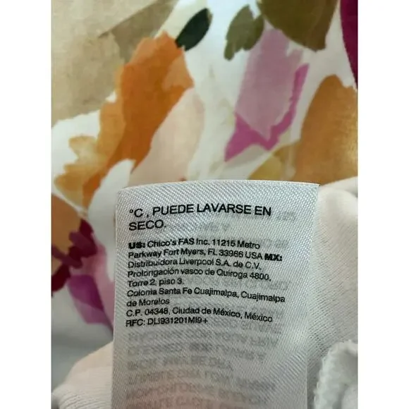 Chicos women’s V-neck T-shirt, floral feminine romantic bohemian plus size - Picture 6 of 9